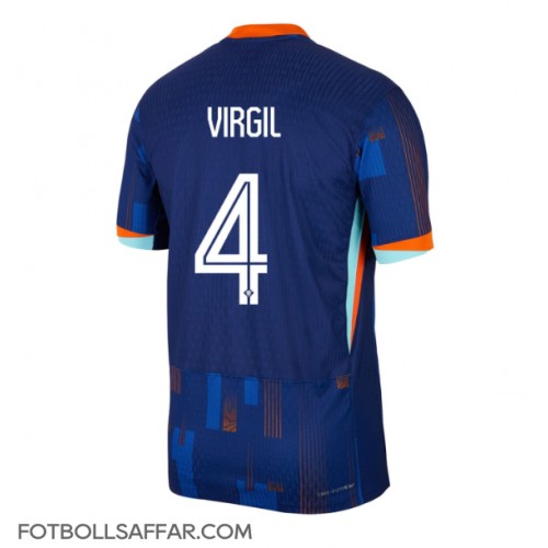 Nederländerna Virgil van Dijk #4 Bortatröja EM 2024 Kortärmad